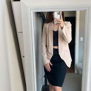Lulus small khaki blazer with shoulder pads
